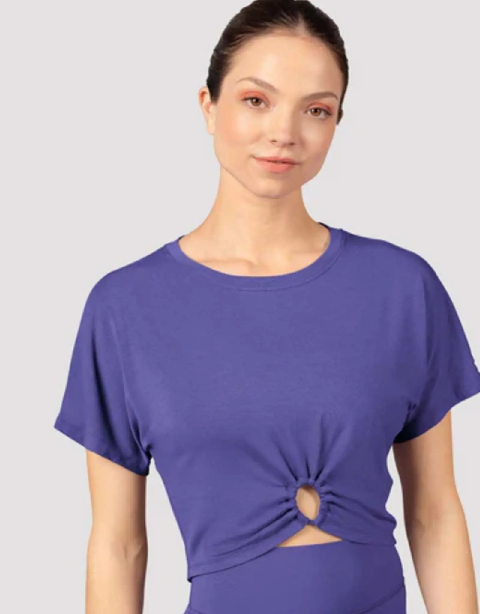 MIRELLA CROPPED T-SHIRT WITH  KEYHOLE DETAIL (M750L)