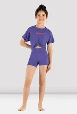 MIRELLA DANCE PRINT CROPPED T-SHIRT WITH KEYHOLE DETAIL (M753L)