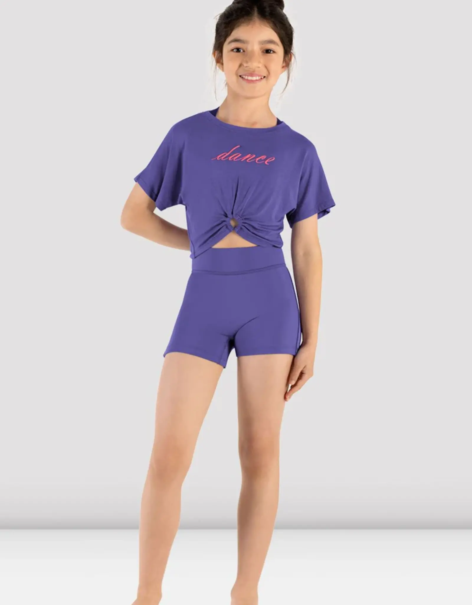 MIRELLA DANCE PRINT CROPPED T-SHIRT WITH KEYHOLE DETAIL (M753L)