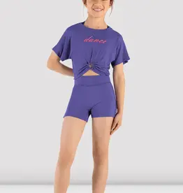 MIRELLA DANCE PRINT CROPPED T-SHIRT WITH KEYHOLE DETAIL (M753L)
