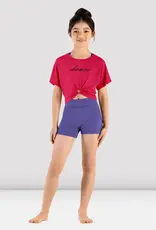 MIRELLA DANCE PRINT CROPPED T-SHIRT WITH KEYHOLE DETAIL (M753L)
