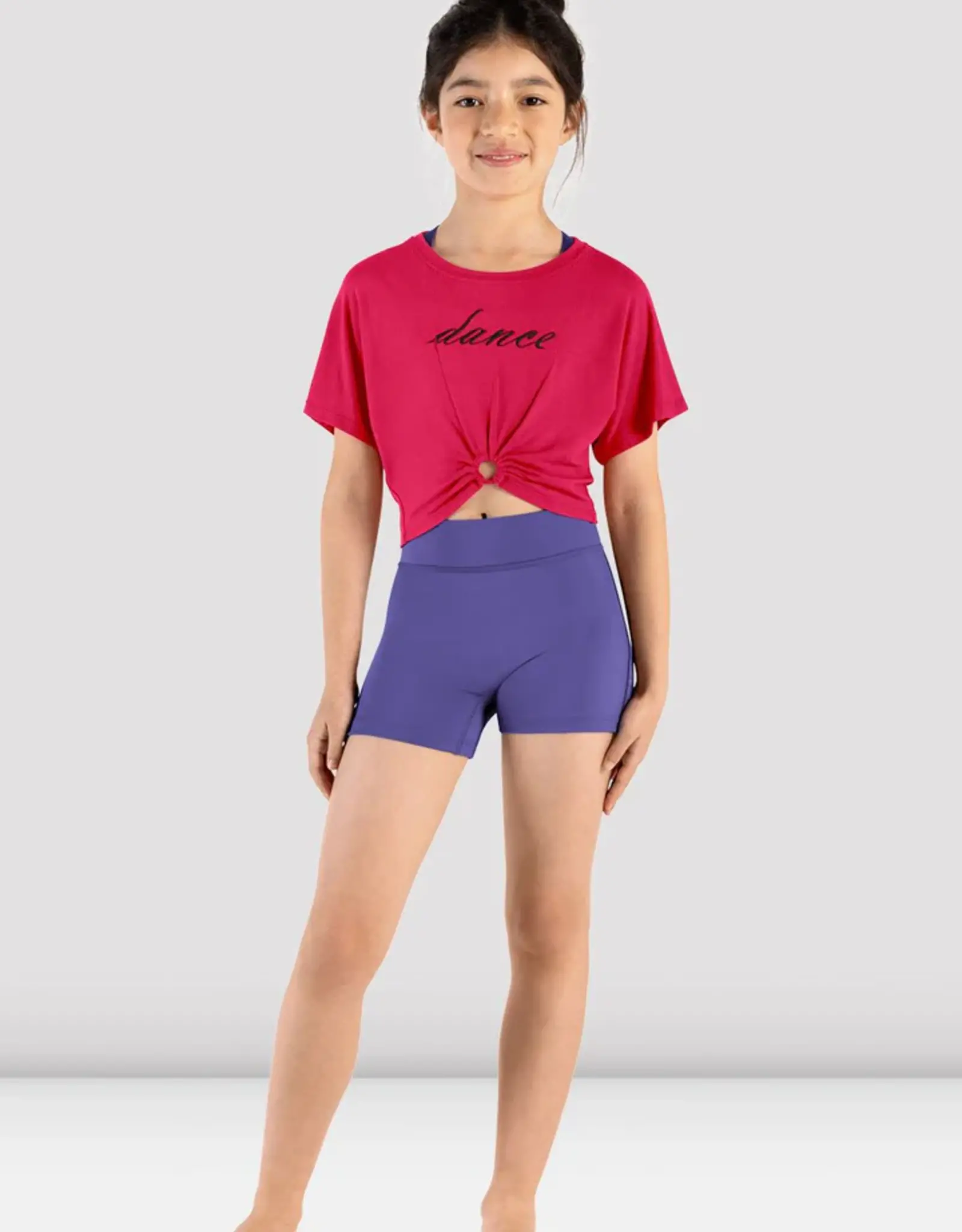 MIRELLA DANCE PRINT CROPPED T-SHIRT WITH KEYHOLE DETAIL (M753L)