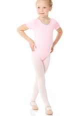 MONDOR COTTON CLASSICS SHORT SLEEVES LEOTARD TRUE PINK FOR CHILDREN (40035)