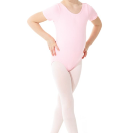 MONDOR COTTON CLASSICS SHORT SLEEVES LEOTARD TRUE PINK FOR CHILDREN (40035)