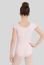 CAPEZIO MAILLOT CLASSIQUE ENFANT  MANCHES COURTES EN COTTON ROSE (CC400C)