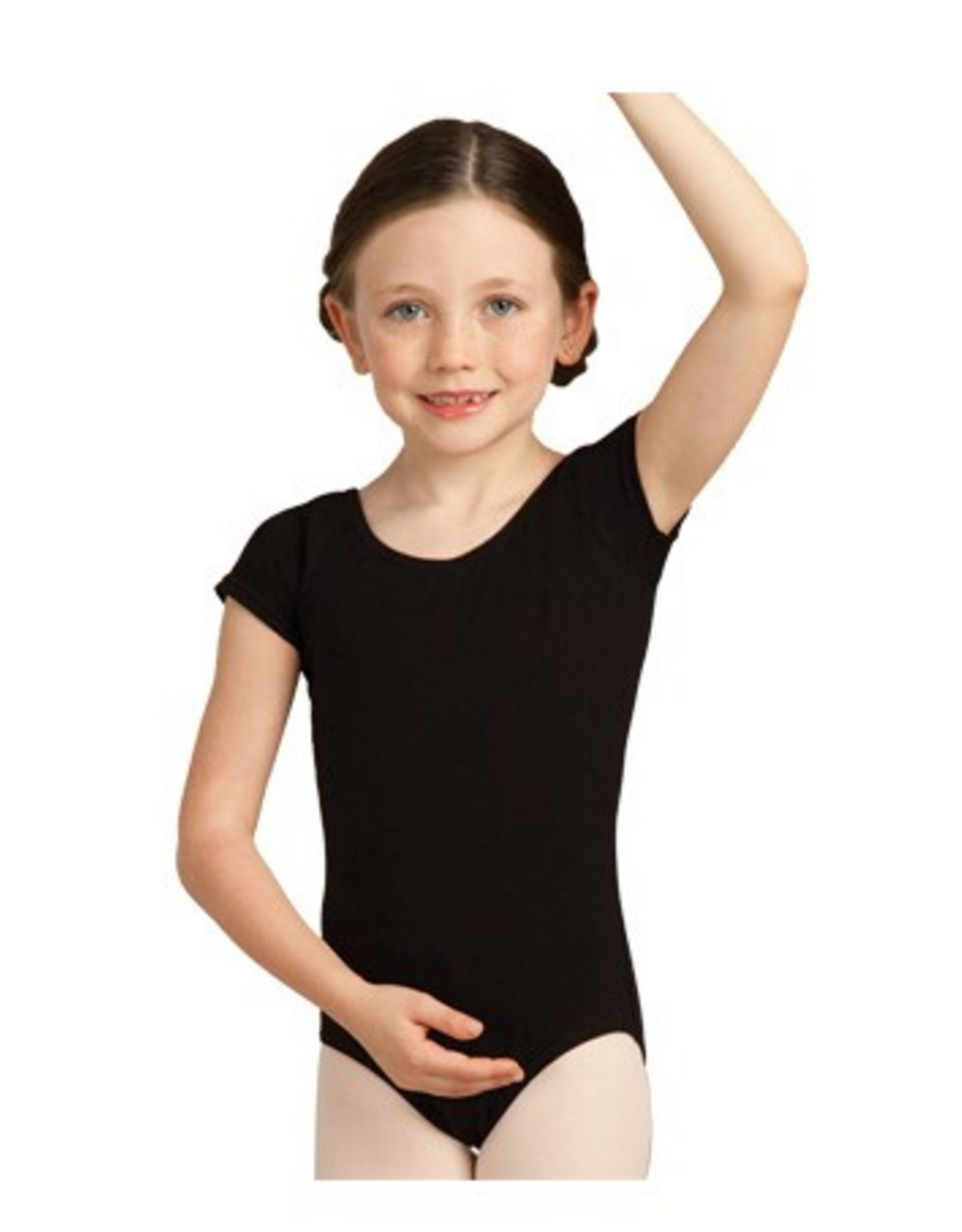 CAPEZIO CLASSIC COTTON SHORT SLEEVE CHILD LEOTARD BLACK (CC400C)