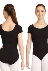 CAPEZIO WOMEN'S CLASSIC COTTON SHORT SLEEVE LEOTARD BLACK (CC400)