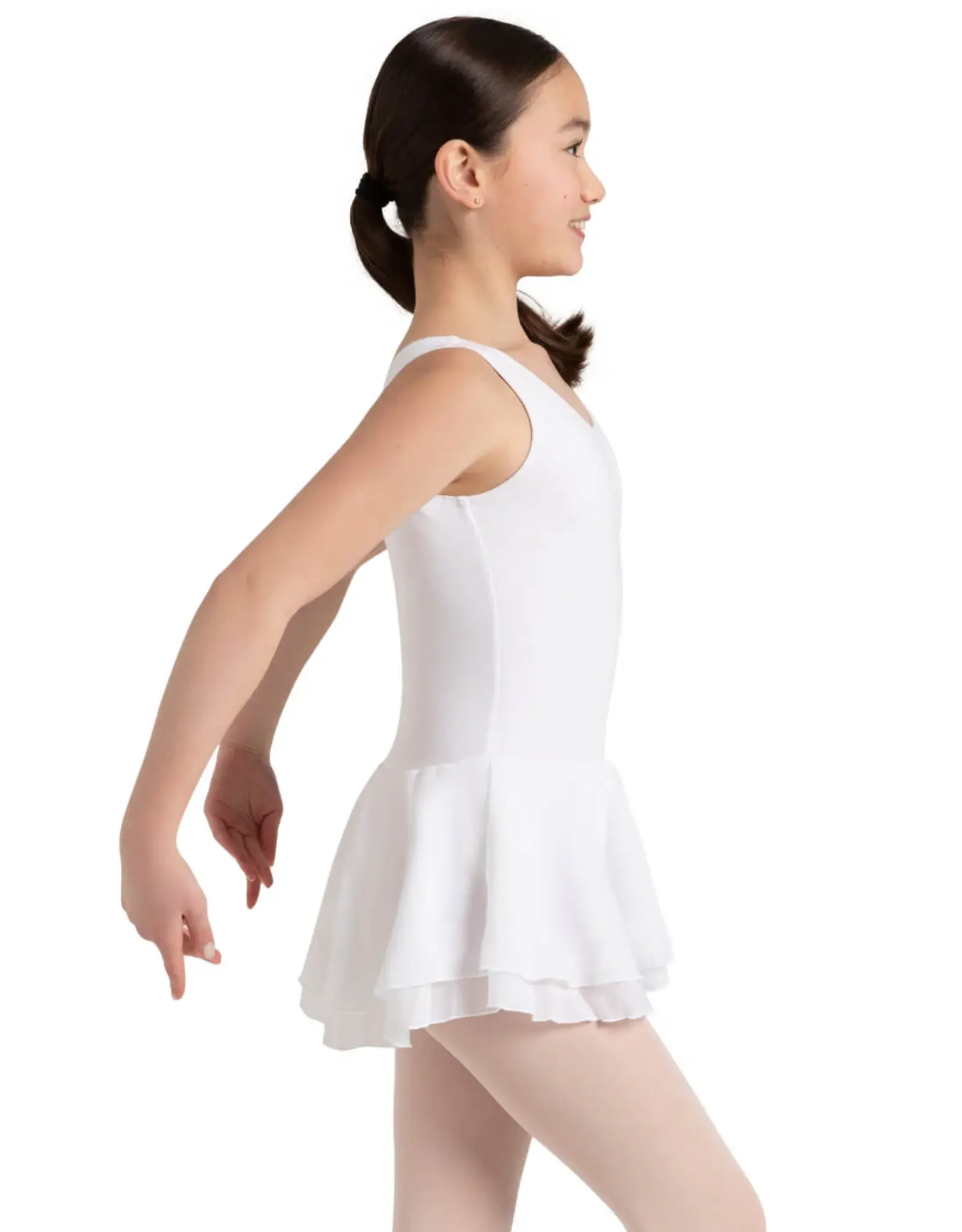 KENT DOUBLE LAYERED SKIRT TANK DRESS (CC877C) WHITE (WHT)