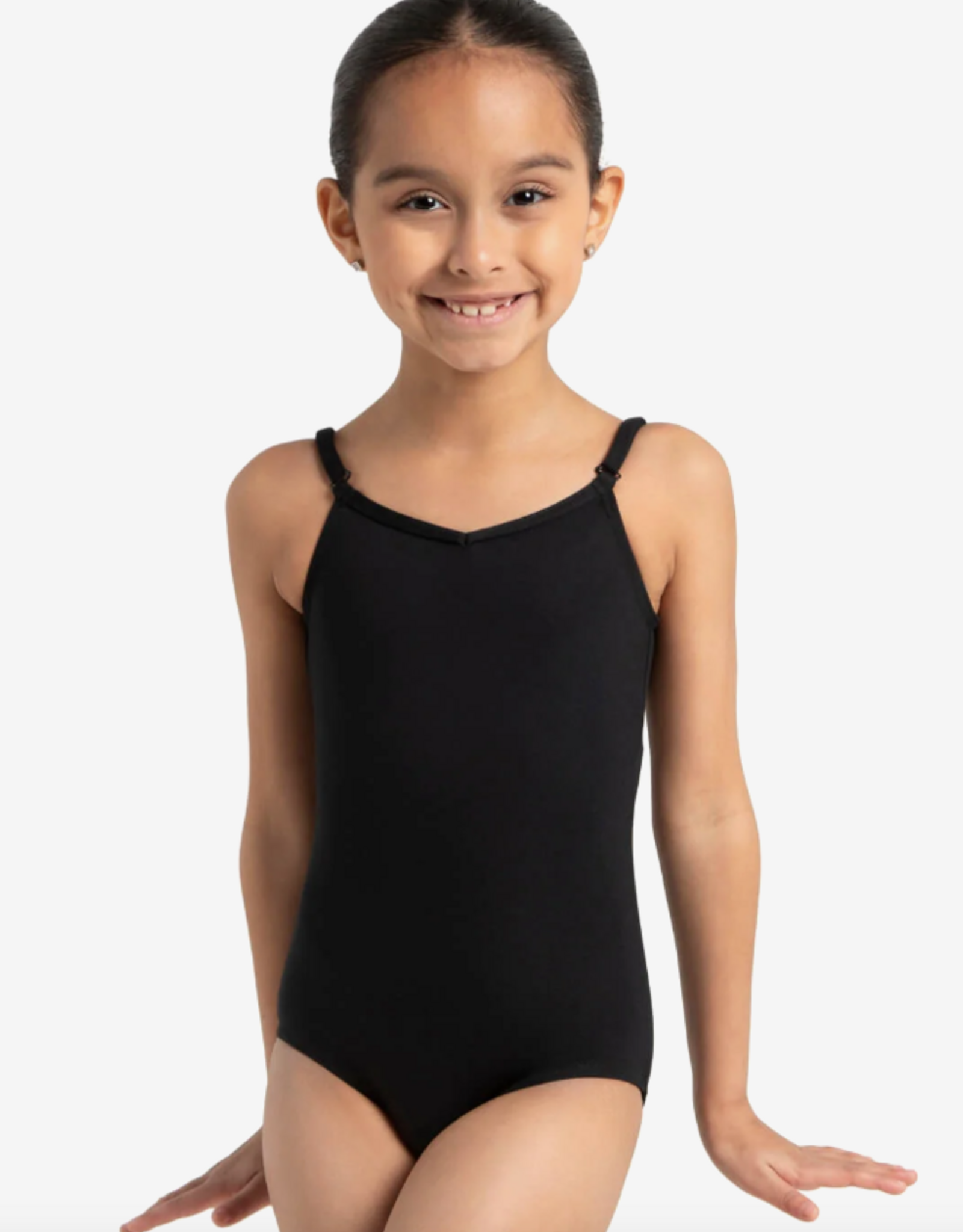 CAPEZIO ADJUSTABLE STRAP CHILD CAMISOLE LEOTARD BLACK (TB1420C) SMALL (4-6)