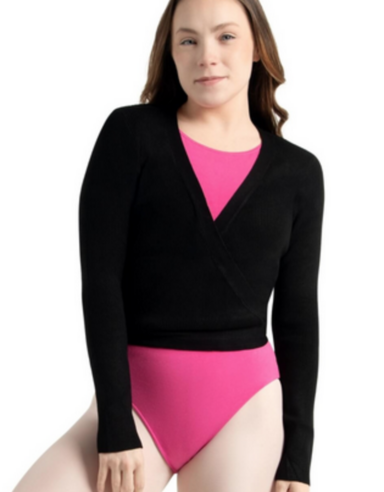 CAPEZIO WRAP SWEATER BLACK (11381W)