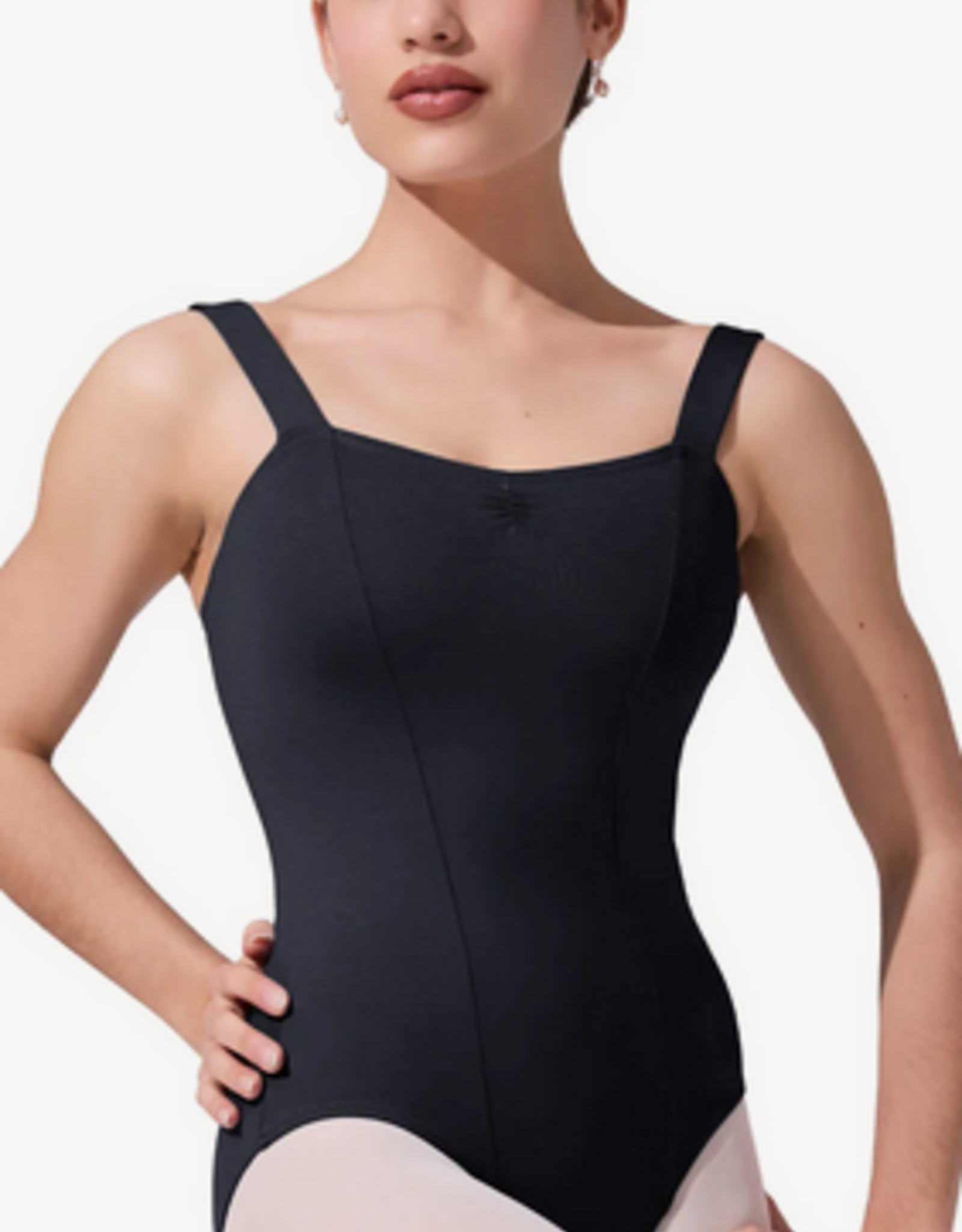 CAPEZIO STUDIO COLLECTION WIDE STRAP BLACK CAMISOLE LEOTARD (SE1012W)