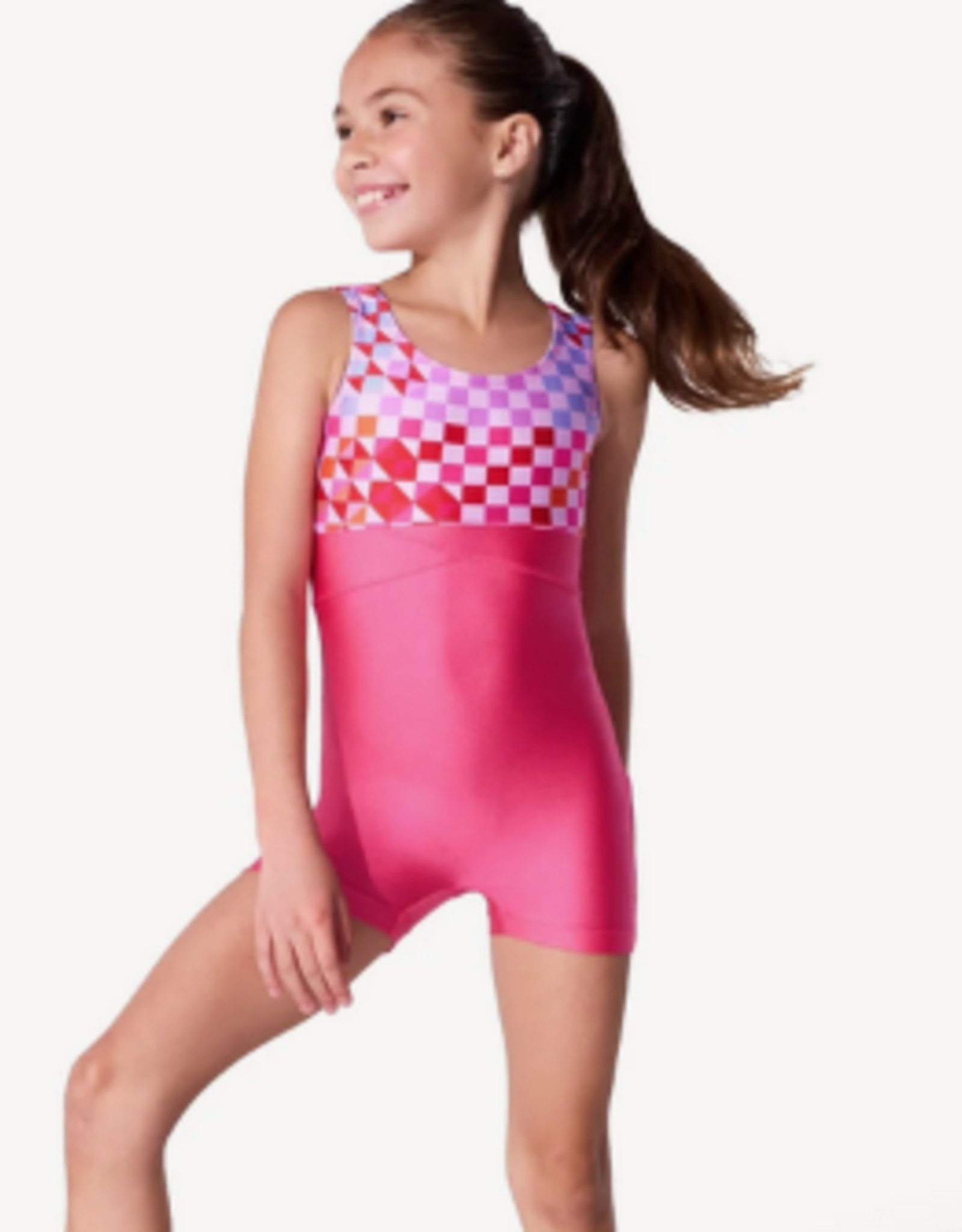 CAPEZIO CHECKBOARD BIKETARD (F12656C)