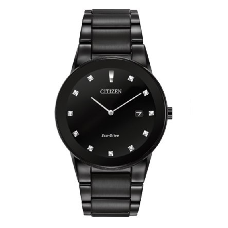 Citizen Axiom Men's Eco Drive Diamond Black Dial Black ...