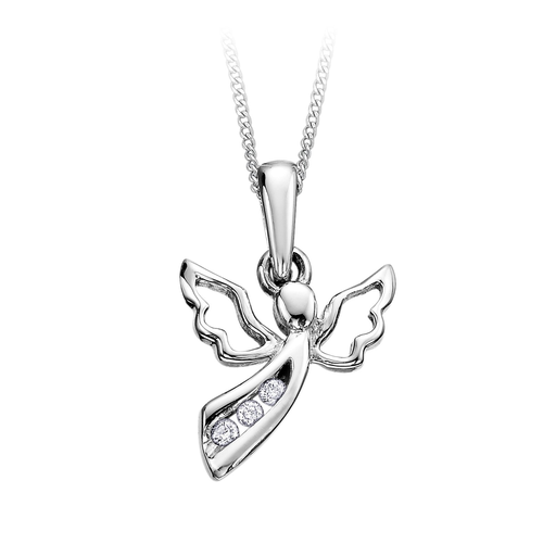 10k White Gold Diamond Angel Pendant 0 03ct - Vs Diamond Angel Pendant 10k White Gold Diamond Angel Pendant 0 03ct - Vs Diamond Angel Pendant