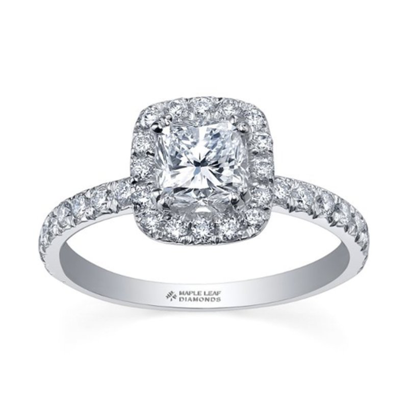 Maple Leaf Diamond 18k Palladium White Gold Canadian Diamond Engagemen