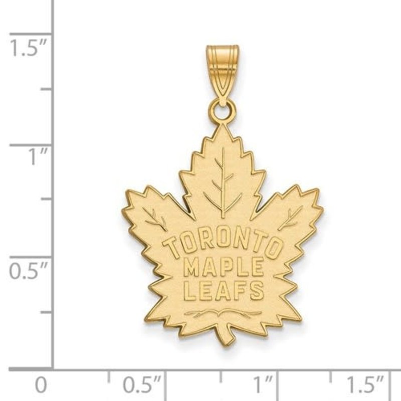 Nhl Licensed Maple Leafs Pendant 10k Yellow Gold 33mm - Toronto Maple Leafs Gold Pendant