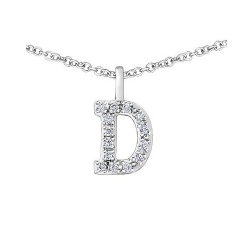 White Gold Initial D Diamond Necklace - Gold Initial D Pendant Necklace White Gold Initial D Diamond Necklace - Gold Initial D Pendant Necklace