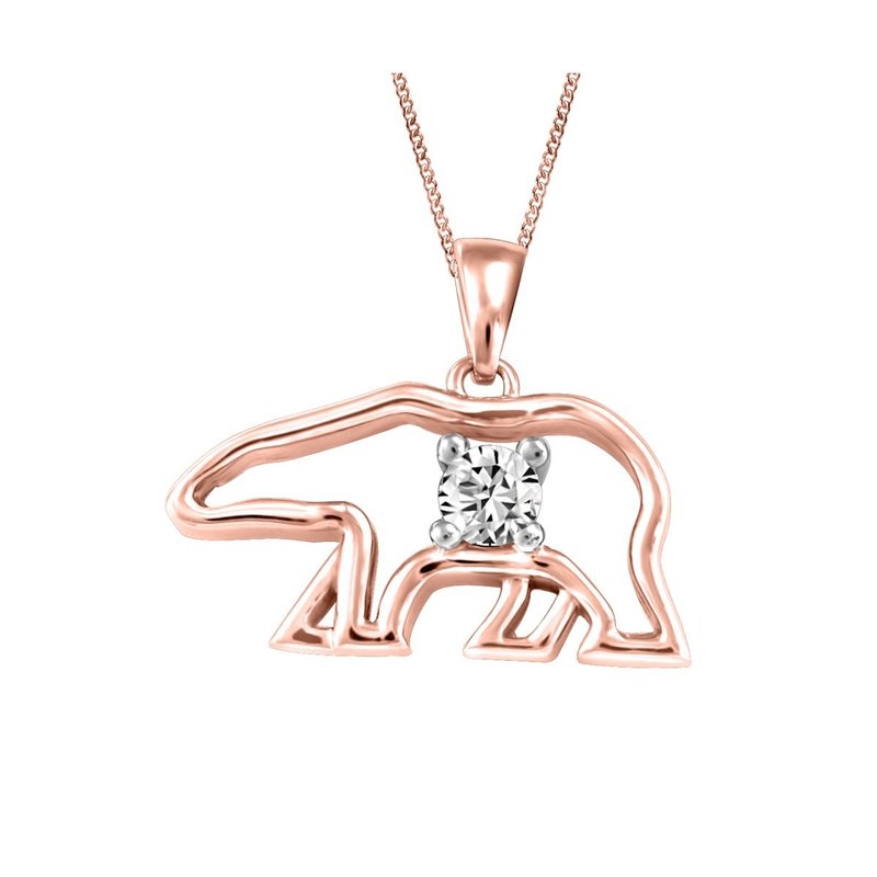 Canadian Diamond 0 03ct Polar Bear Pendant Rose Yellow And White Gold - Gold Bear Pendant Canadian Diamond 0 03ct Polar Bear Pendant Rose Yellow And White Gold - Gold Bear Pendant