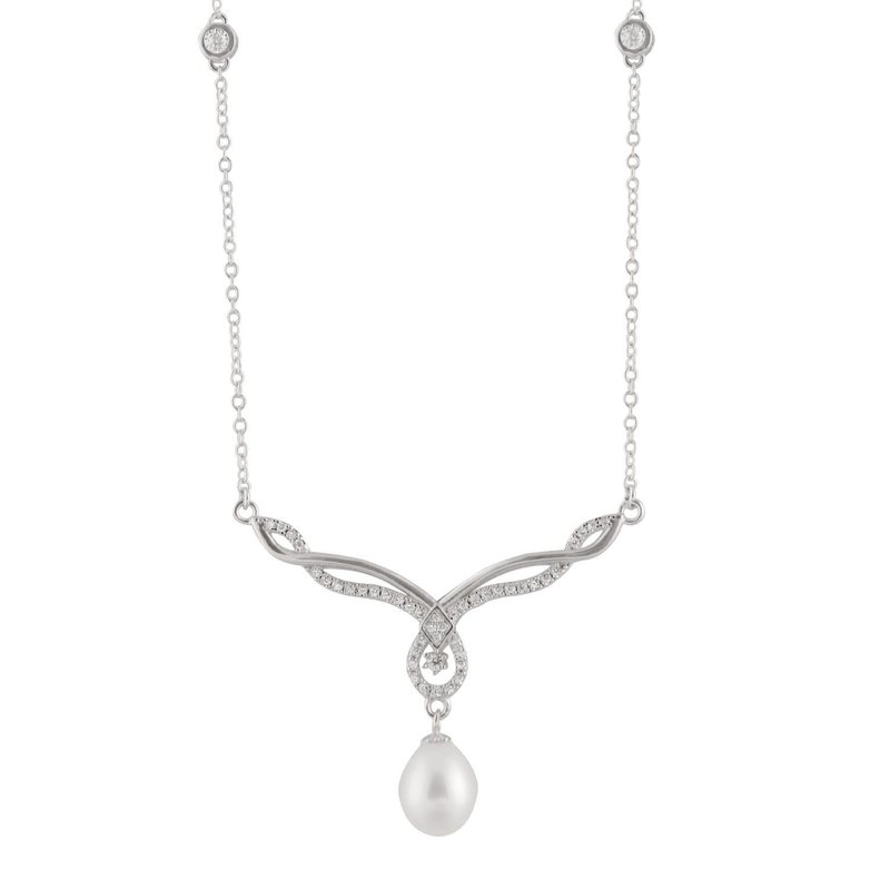 pearl and cubic zirconia necklace