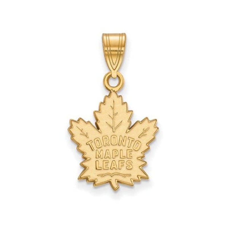 Sterling Silver Gold Plated Small Toronto Maple Leafs Nhl Licensed P - Toronto Maple Leafs Gold Pendant