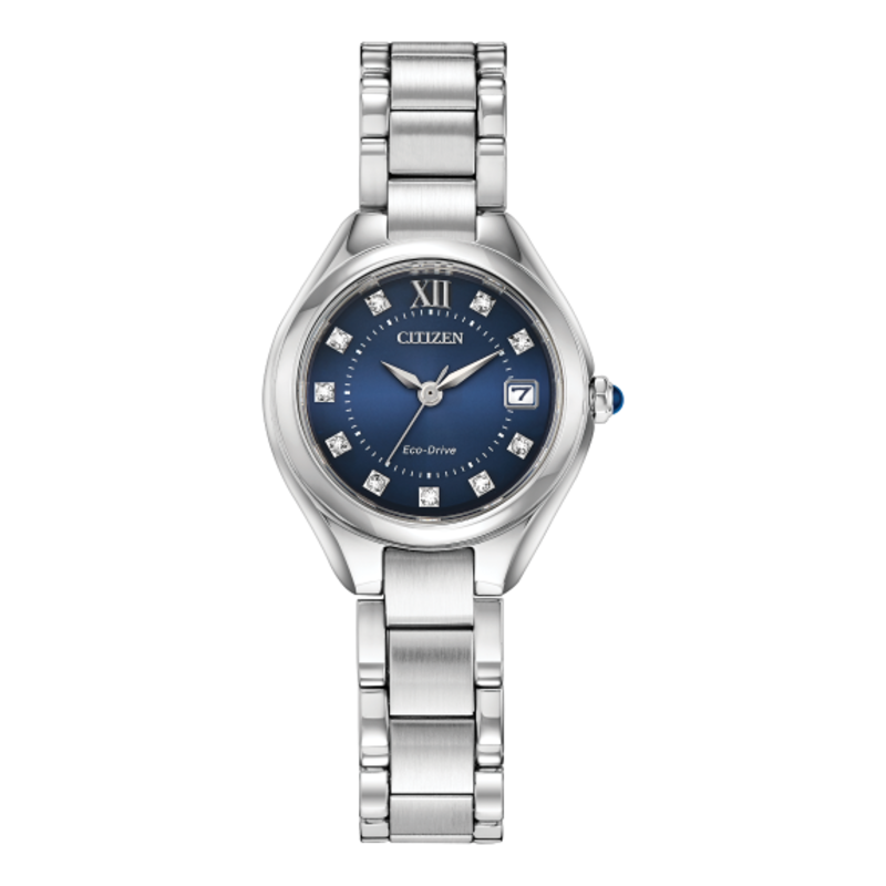 Citizen Ladies Blue Face with Swarovski Crystals Eco Drive Watch