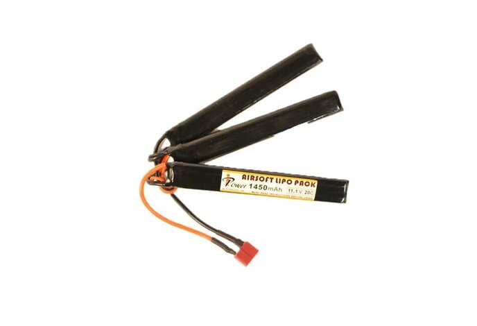 iPower 11.1v 1450mAh 20C 3X Nunchuck LiPo Battery Deans