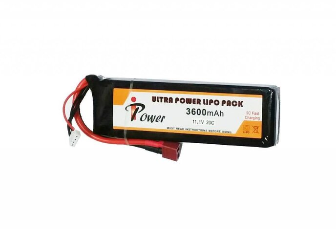 iPower 11.1v 3600mAh 20C Mini LiPo Battery Deans