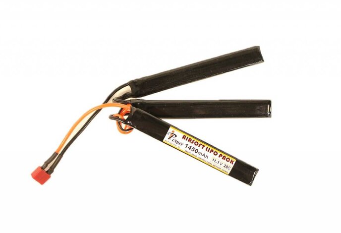 iPower 11.1v 1450mAh 20C 3X Nunchuck LiPo Battery Deans