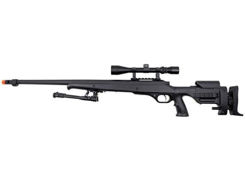 Well Mb12 Vsr10 Gripped Adjustable Stock Bolt Action Spring Sniper Rifle With Fluted Barrel Airsoft Extreme