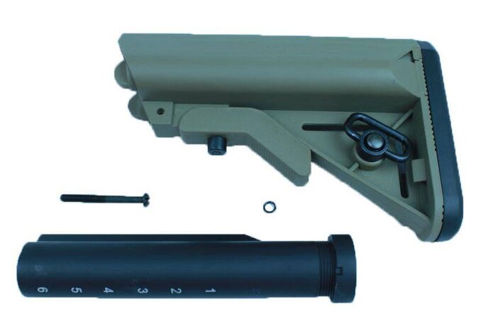 APS Crane Stock with 6 Position Metal Buffer Tube for M4 AEG