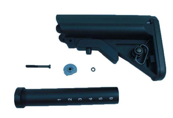 APS Crane Stock with 6 Position Metal Buffer Tube for M4 AEG