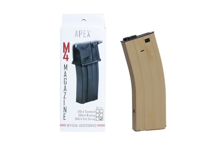 Apex M4 360 rd pull string mag, TAN