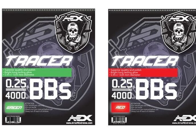 AEX 0.25g 4000ct 6mm Airsoft Tracer BBs