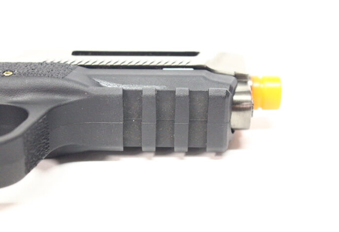 WE-Tech MP4 5.0 Custom Silver Barrel Gas Blowback Airsoft Pistol