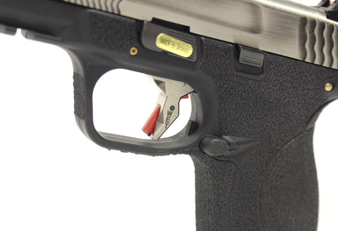 WE-Tech MP4 5.0 Custom Silver Barrel Gas Blowback Airsoft Pistol