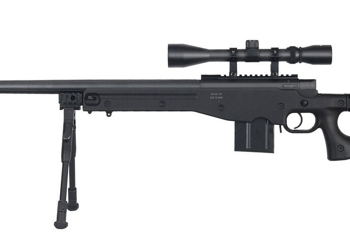 WELL MB4403 L96 Bolt Action Spring Sniper Rifle with Fluted Barrel and Folding Stock