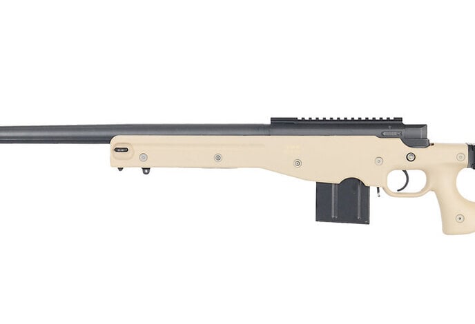 WELL MB4403 L96 Bolt Action Spring Sniper Rifle with Fluted Barrel and Folding Stock