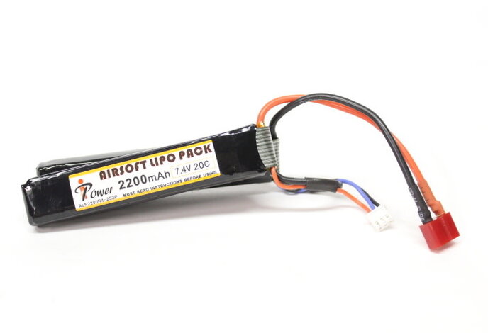 iPower 7.4v 2200mAh 20C 2X Nunchuck LiPo Battery Deans