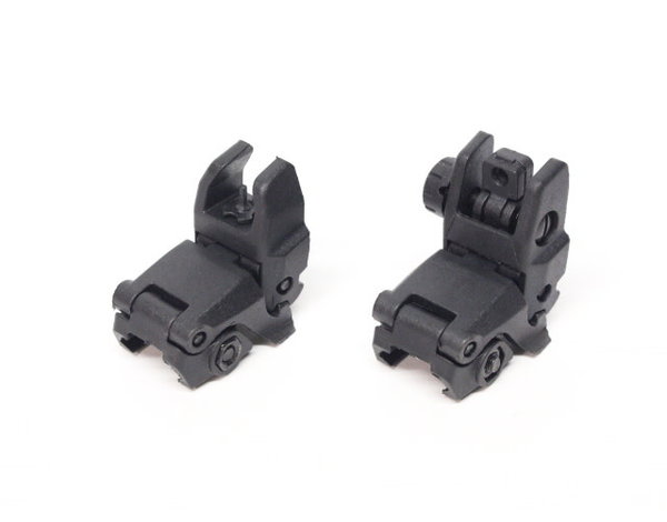 Airsoft Extreme AEX MBUS front and rear flip sight set - BLACK