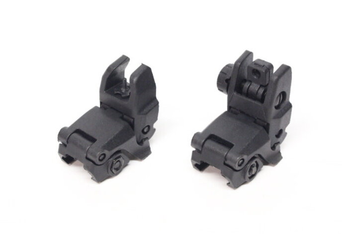 AEX MBUS front and rear flip sight set - BLACK