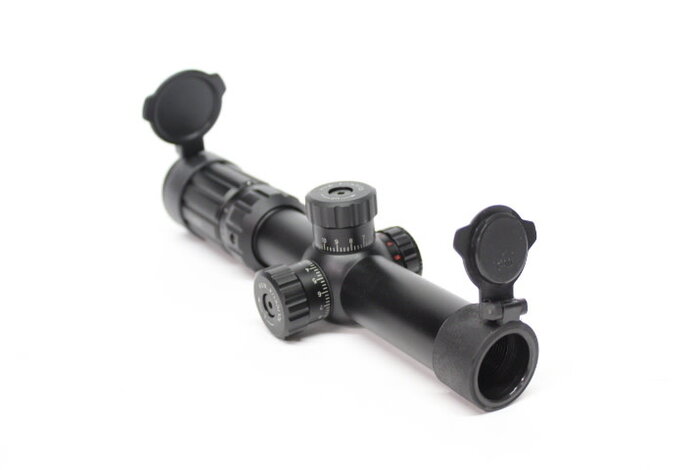 Aimsports Raptor 1-4X24 Rangefinding Reticle red/green Scope with Rings