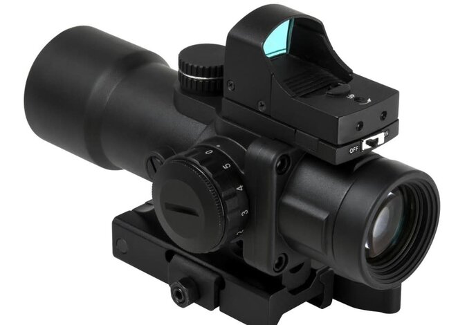 NC Star Compact Prismatic 3.5x32mm Illuminated Scope with Red Dot Sight
