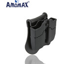 Amomax Hardshell Double Magazine Pouch 1911 Single Stack Magazines, Black