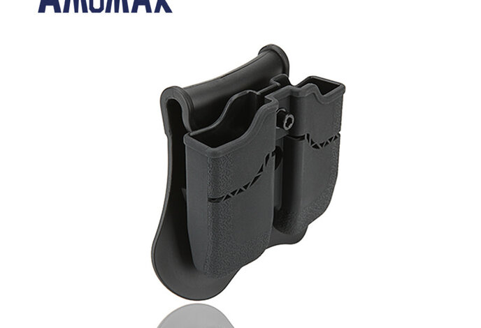 Amomax Hardshell Double Magazine Pouch 1911 Single Stack Magazines, Black