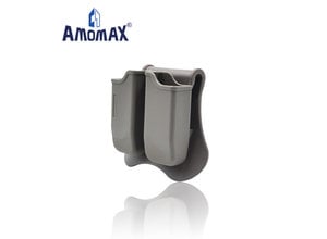 Amomax Amomax Hardshell Dbl Mag Pouch 1911 Single Stack Mag, FDE