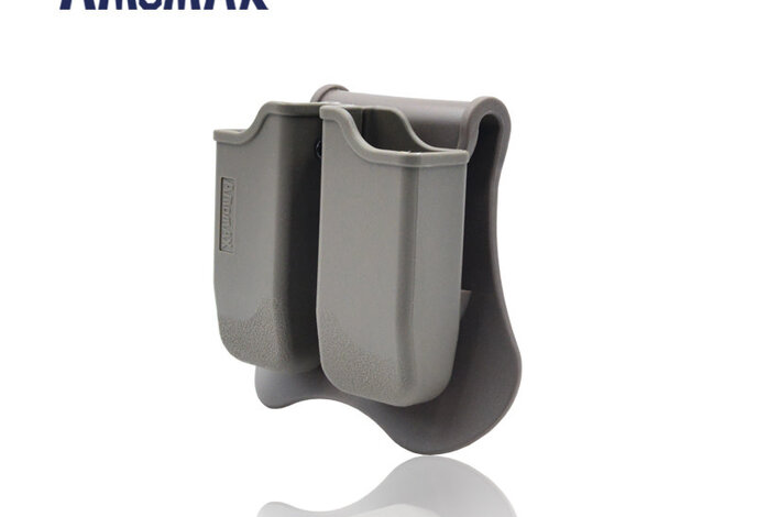 Amomax Hardshell Double Magazine Pouch 1911 Single Stack Magazines, Flat Dark Earth