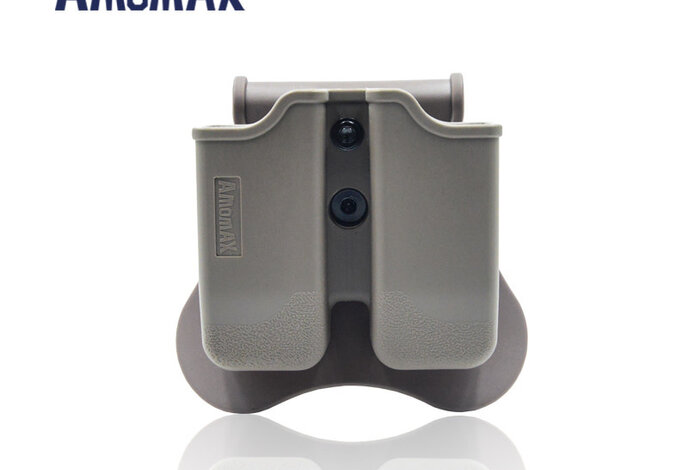 Amomax Hardshell Double Magazine Pouch 1911 Single Stack Magazines, Flat Dark Earth