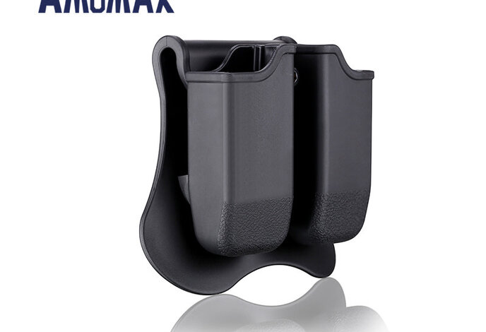 Amomax Hardshell Double Magazine Pouch for Glock Magazines, Black