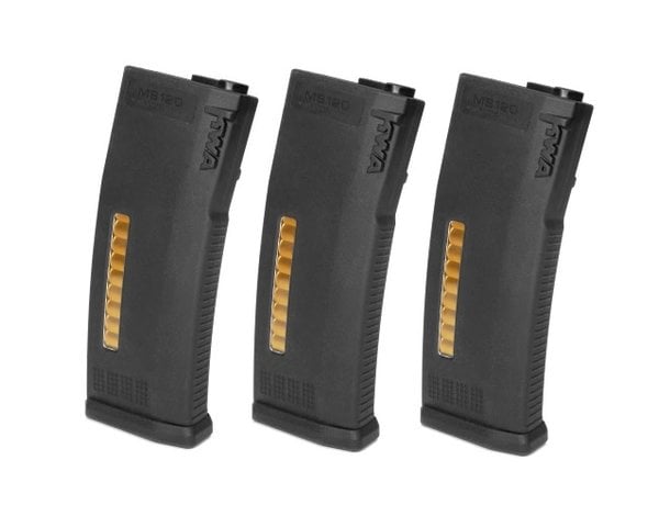 KWA KWA MS120 AEG Mid-Cap Magazines, 3 Pack (non cutoff)