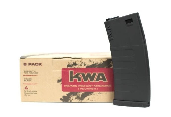 KWA KM4 K120 Mid-Cap Magazine 6-Pack, Black